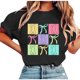 thumbnail image 1 of Tops de Manga Corta de Verano para las Mujeres Imprimir Blusa de Cuello Redondo, Moda Ligera de Poliéster Spandex, 1 of 5