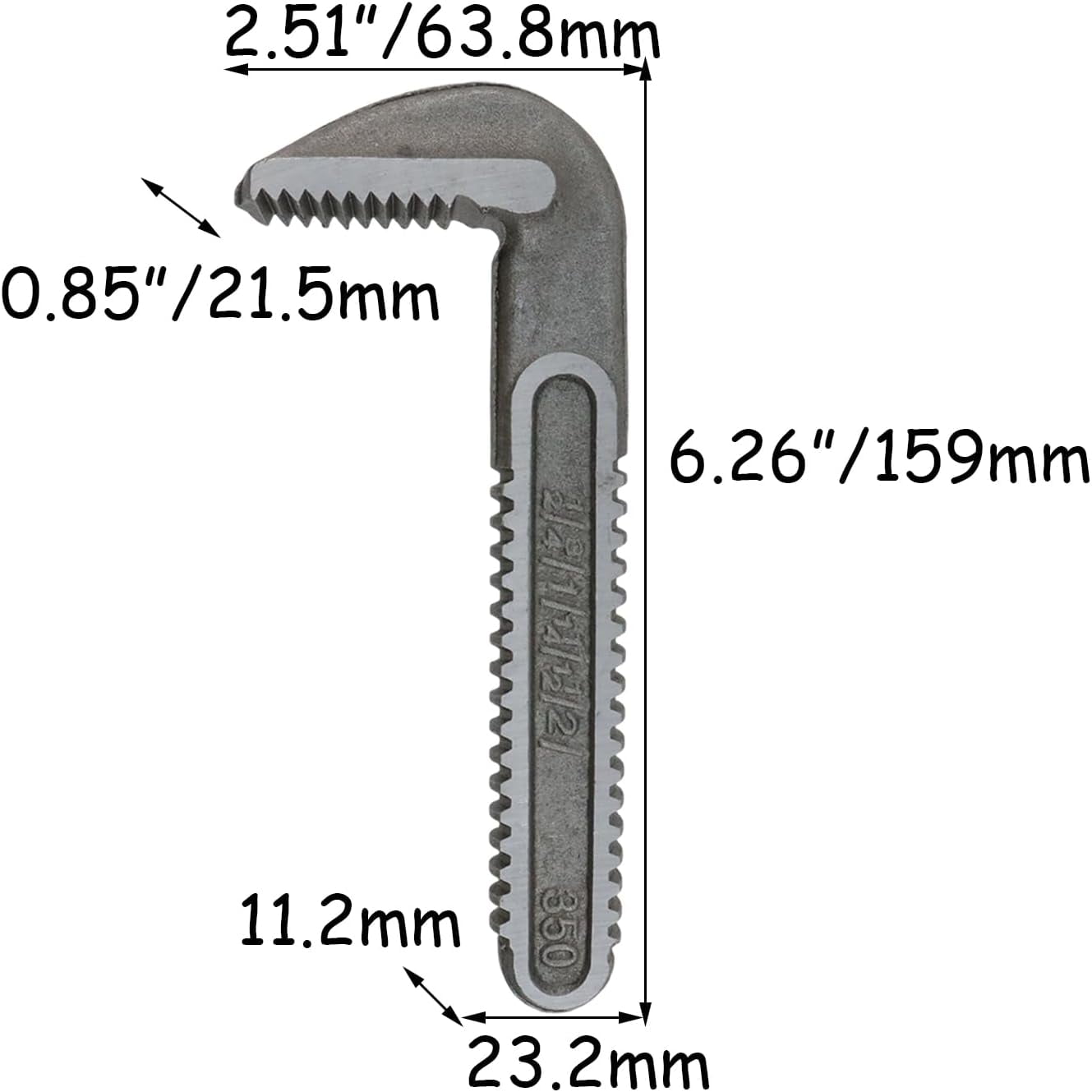 14 Inch Pipe Wrench Replacement Hook Jaw – Forged Carbon Steel Plumbing Wrench Jaw for 14" Adjustable Wrench Repair Part for Plumbing & Mechanical Tools