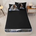 thumbnail image 4 of Castle Fairy Glam Black Woman Zipper Twin Comforter Sets with Fitted Sheet and 2 Pillowcases,Glitter Stars Print Zipper Bedding Set,Silver,Black Reversible,4-Piece, 4 of 6