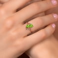 thumbnail image 4 of Gem Stone King 18K Rose Gold Plated Silver Green Peridot and White Lab Grown Diamond Ring for Women (1.56 Cttw, Heart Shape 6MM, Gemstone August Birthstone, Available in Size 5, 6, 7, 8, 9), 4 of 6