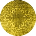 thumbnail image 1 of Ahgly Company Indoor Round Persian Yellow Traditional Area Rugs, 3' Round, 1 of 4
