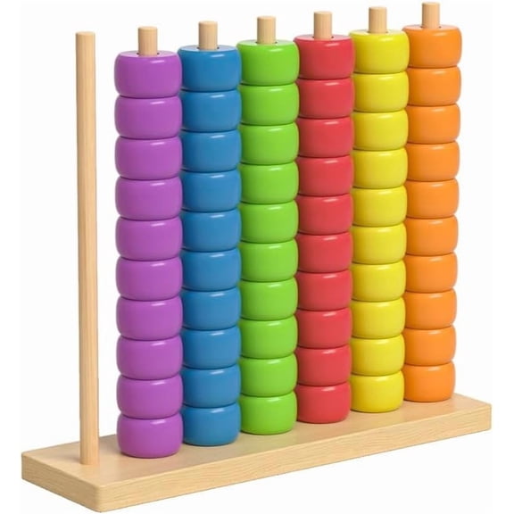 Color Matching Stacking Puzzle Game,Fast Pattern Challenge Ring Stack Puzzle with Racks,Rings,Cards,Competitive Tabletop Brain Teaser for Family Game Night