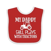 Inktastic Farmer My Daddy Still Plays with Tractors Boys or Girls Baby Bib