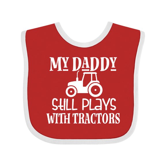 Inktastic Farmer My Daddy Still Plays with Tractors Boys or Girls Baby Bib