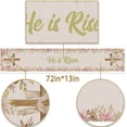thumbnail image 5 of He is Risen Table Runner Easter Christian Cross Resurrection Lily Spring Holiday Party Kitchen Dinning Home Decoration (13" x 72"), 5 of 5