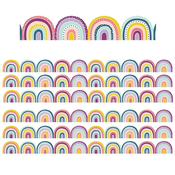 Teacher Created Resources Scalloped Border 2.75" x 210' Oh Happy Day Rainbows (TCR9092-6)