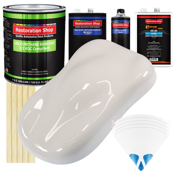 Oxford White Low VOC SLOW Gallon Auto Car Paint Kit URETHANE BASECOAT Clearcoat