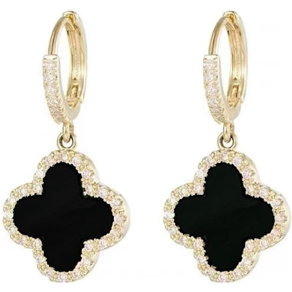 St. Patrick's Day Irish Earrings - Four Leaf Clover Lucky Sparkling Earrings For Women Girls,Stud Earrings Green Love Diamond Crystal Emerald Jewelry For Valentine's Day