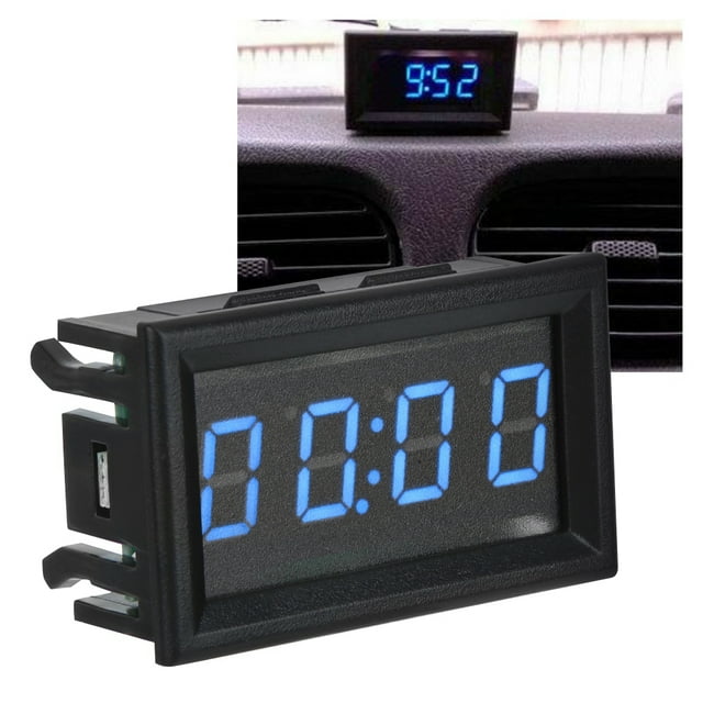 Reloj LED para coche, reloj digital luminoso electrónico LED para coche, reloj digital para coche, construcción robusta