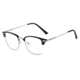 thumbnail image 4 of Gafas de lectura para jóvenes de mediana edad y mayores, de negocios, de media montura, antiluz azul, inteligentes, fotosensibles, de color gris, 4 of 4