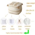 thumbnail image 3 of MOCOFO Unstuffed Tufted Ottoman Tassel Square Pouf Cover - Washable Ottoman Foot Stool for Living Room Home Decor (Beige), 3 of 17