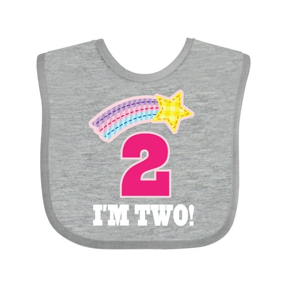 Inktastic 2nd Birthday 2 Year Old Girls Rainbow Star Girls Baby Bib
