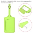 thumbnail image 4 of Uxcell 12x7cm Luggage Tag PU Holders Baggage Label Identifier with Straps Green 3 Pack, 4 of 6