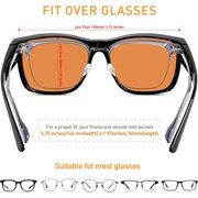 Fit Over Blue Light Blocking Glasses for Women Men Fitover Computer TV Gaming AR Coatings Lens Improve Sleep