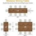 thumbnail image 2 of Square Dining Table Set of 6, Industrial Dinner Table with Metal Base, 2 of 5