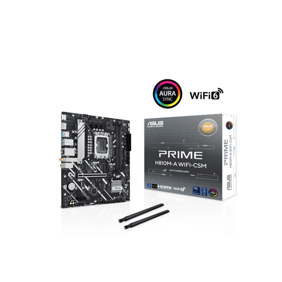 Asus Prime H810M-A WIFI-CSM Desktop Motherboard - Intel H810 Chipset - Socket LGA-1851 - Micro ATX (primeh810m-awifi-c)