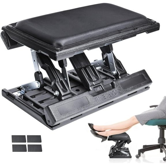 Foot Rest for Under Desk at Work,Height Adjustable Infinite Angle Ergonomic Foldable Footrest for Office, Gaming,Computer, Removable Pad Desk Foot Stool with Massage Beads,for All Seasons