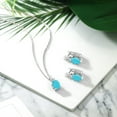 thumbnail image 4 of Gem Stone King 925 Sterling Silver Pendant and Earrings Jewelry Set Turquoise Moissanite (4.70 Cttw), 4 of 4