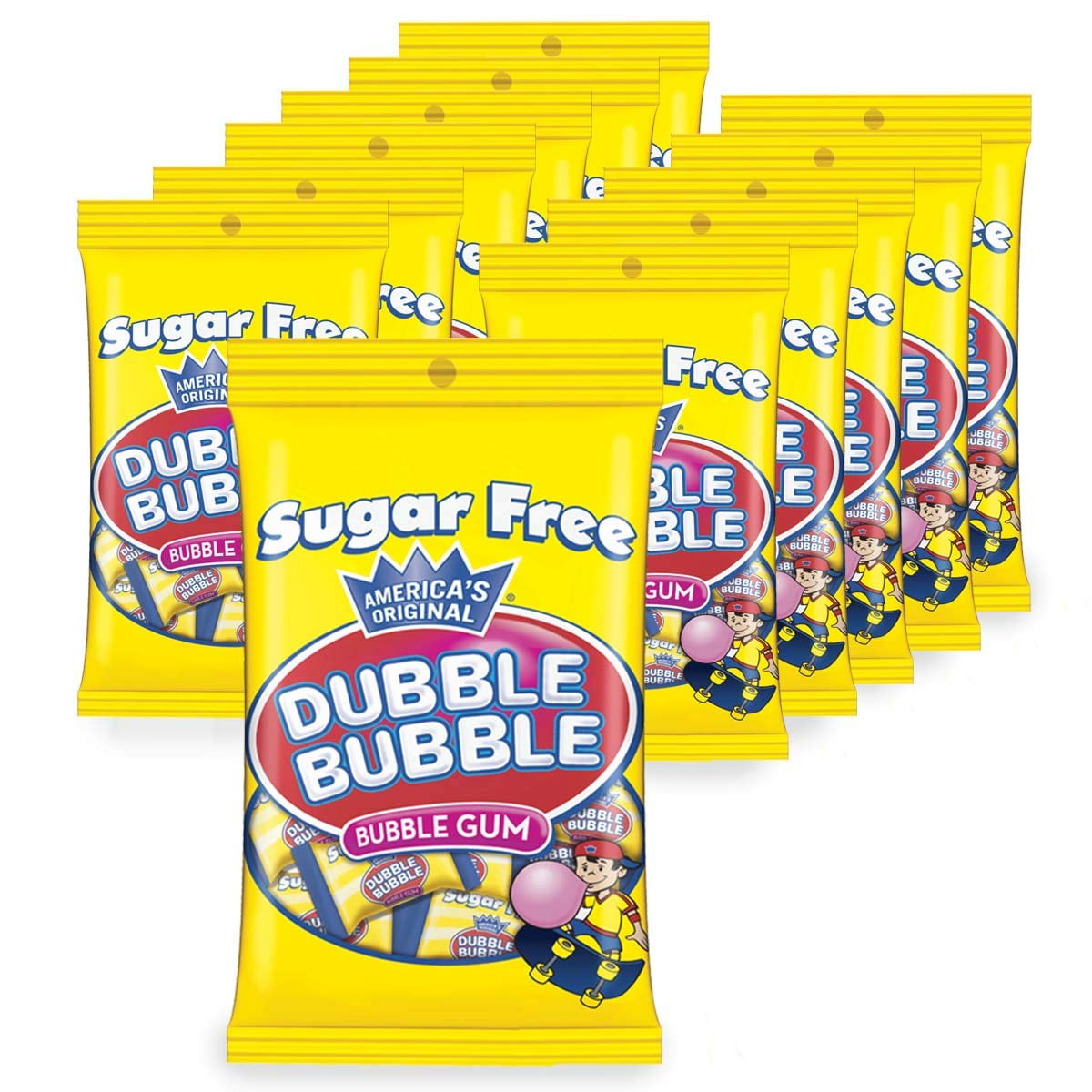 Tootsie Roll Dubble Bubble Sugar Free Bags, Pack of 12 3.5oz. Bags