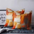 thumbnail image 2 of 18x18 Pillow Covers Set of 2, Burnt Orange Brown Throw Pillow Covers Decorative Couch Cushion Case, Farmhouse Ombre Abstract Mottled Art Microfiber Square Pillowcases for Bedroom Car Living Room, 2 of 7