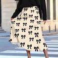 thumbnail image 2 of Levmjia Women's Midi Skirt Fashion Casual Polyester Flowy Skirt Zipper Floral Printed A-Line Skirt Flowing Vacation Daily Wear Summer, 2 of 7