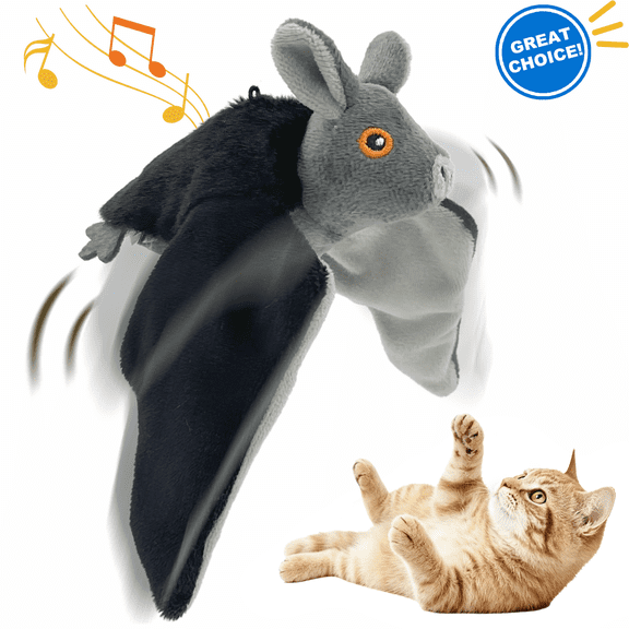 LANHUE Interactive Cat Toys for Indoor Cats, No Flying, Flapping Wings with Chirp Sound, Touch Activated Kitten Toys for Boredom, Rechargeable Kitty Supplies for Exercise