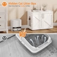 thumbnail image 3 of Mueble multifuncional para gatos – Caja de arena escondida de madera blanca – Puertas dobles, orificios de ventilación, entrada especial, compatible con la mayoría de bandejas de arena – Color: White, 3 of 6