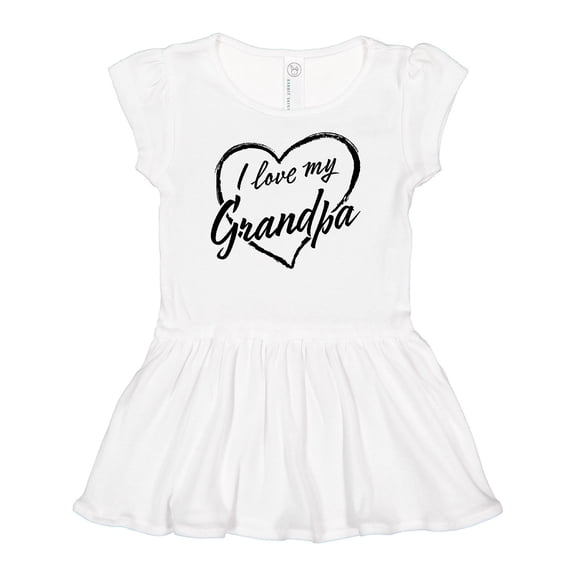 Inktastic I Love My Grandpa in Black Chalk Heart Girls Baby Dress