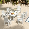 thumbnail image 4 of DYCANPO 66'' Outdoor Dining Table with Umbrella Hole, HDPS Rectangle Patio Table, White, 4 of 7