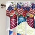 thumbnail image 5 of Independence Day Tie Up Valances Curtain, Adjustable Kitchen American Flag Red Blue Bottle Flowers Valances for Windows Decor, Rod Pocket Short Curtains Set for Bedroom/Bathroom, 42"x18", 5 of 9