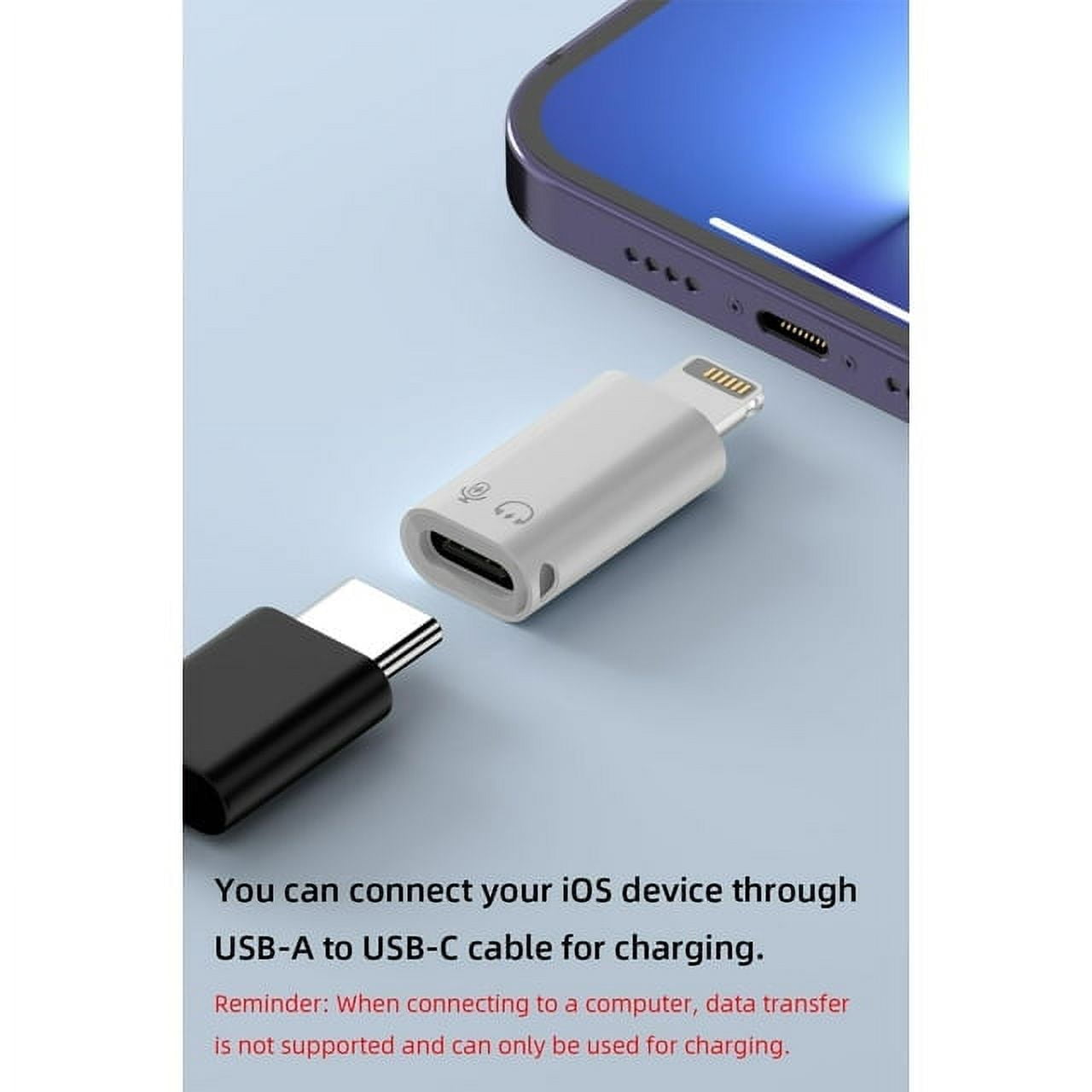 Pack USB C/USB Female to Lightning Male OTG Adapter for