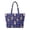 Blue Gingerbread, variant on Cugasmaru Quilted Tote Bag with Red Xmas Lights Pattern, 1 Main Zipper Compartment, 1 Slip Pocket, 1 Internal Zipper Pocket, Reusable Shoulder Bags