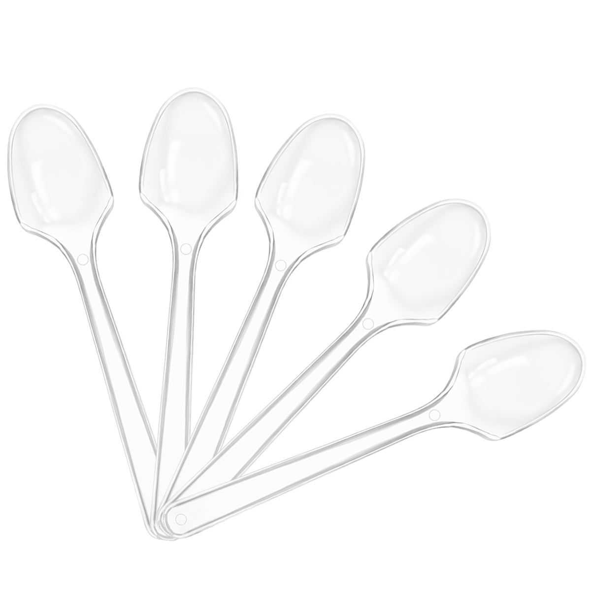 BESTOMZ 100PCS Mini Transparent Plastic Spoons Disposable Flatware