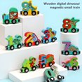 thumbnail image 4 of 11Pcs Wooden Dinosaur Number Train Set Toddler Dino Train Toy Train Set with Dinosaur Learning Toy, 4 of 8