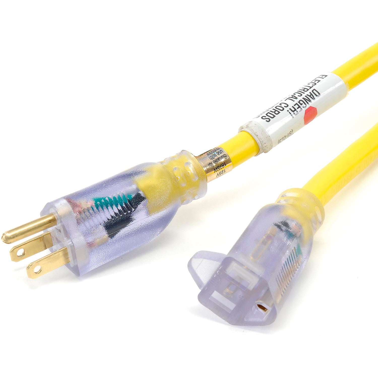 25' Power-On Outdoor/Indoor Cable, Yellow