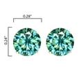 thumbnail image 3 of Gold Over Sterling Silver with Green Moissanite Stud Earring, 3 of 4