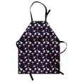 thumbnail image 1 of Floral Apron, Abstract Style Modernistic Pattern with Delicate and Flowers, Unisex Kitchen Bib with Adjustable Neck for Cooking Gardening, Adult Size, Indigo Pale Ruby, by Ambesonne, 1 of 4