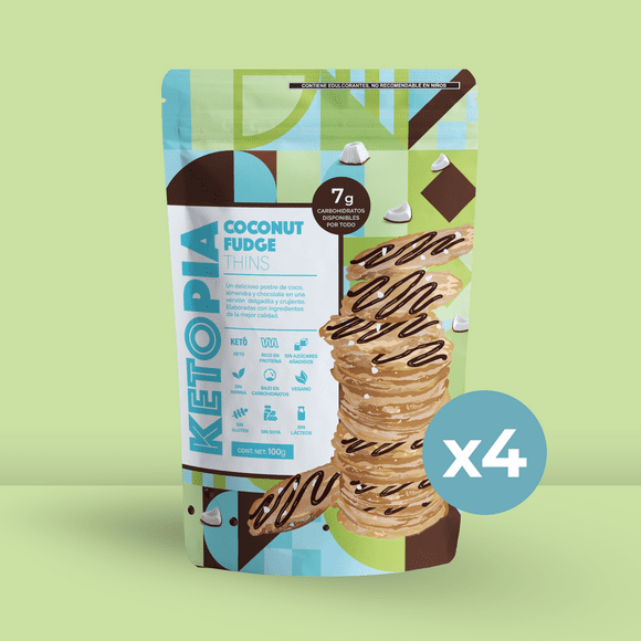 4 Pack Almond Thins Coconut Fudge