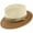 Ivory/Cognac, variant on Andover Florentine Milan Straw Fedora Hat - 7 - Beige/Sand