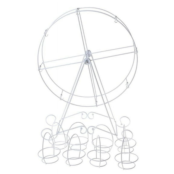 8 Cups Metal Rotating Ferris Wheel Cupcake Dessert Stand Cake Holder Display Bir