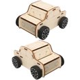 thumbnail image 4 of 2Pcs Kids DIY Wooden Vehicle Model Wood Car DIY Statue Science Project Toy Kids Car Assemble Toy, 4 of 8