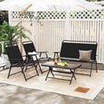 thumbnail image 2 of Gymax 4 Piece Outdoor Conversation Set Metal Frame Outdoor Bistro Set w/ 2 Chairs Black, 2 of 10