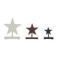 thumbnail image 4 of VHC Brands Patriotic RWB Hanging Wooden Stars w/Display Base Set of 3, Independence Day Decor, Star Design, Printed MDF Figurine, Star Shape, Americana, Dark Creme, 4 of 6