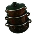 thumbnail image 4 of Lipstore 3 Pieces Enamel Stockpot with Lid Slow Cooker for Restaurant Wedding Kitchen brown, 4 of 8