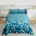 thumbnail image 2 of jejeloiu Leaf Artwork Bedding Comforter Set,Abstract Ink Painting Twin Comforter Sets,White Blue Bedding Set For Girls Boys,Super Cozy Room Decor Reversible,2pcs, 2 of 8