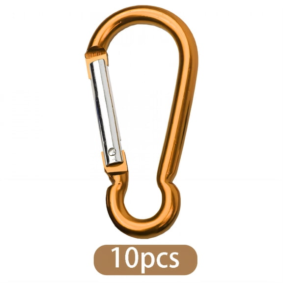 TALENO 10Pcs Carabiner Clip,Gourd Shape Aluminum Alloy Small Carabiner Clip,Quick Connect 3.03"*1.46" Carabiner for Keys,Gold,200N