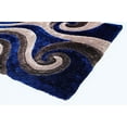 thumbnail image 5 of HR HANDCRAFT RUGS, Electric shag Rug 5X7 for Living Room Decor 2021 Rug Trends Bright Modern Swirls Pattern, 3-D Hand Curved Shaggy Rug Electric Blue/Gray/Silver, 5 of 7