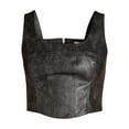 thumbnail image 2 of Madden NYC Juniors Washed Faux Leather Cropped Sleeveless Top, Sizes XXS-XXL, 2 of 5