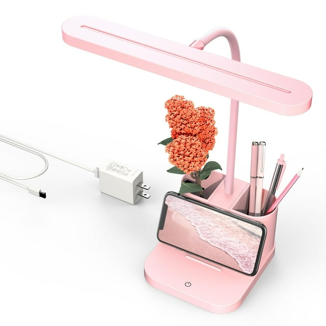 Lámpara de escritorio AXX Pink para oficina doméstica, LED regulable, 10 W