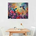 thumbnail image 2 of COMIO Rustic Hummingbird Wall Art Giclee Print Farmhouse Hummingbird Flower Butterfly Picture Wall Decor Modern Canvas Artworks Wooden Framed Indoor Decor Painting for Bathroom Living Room Bedroom, 2 of 4